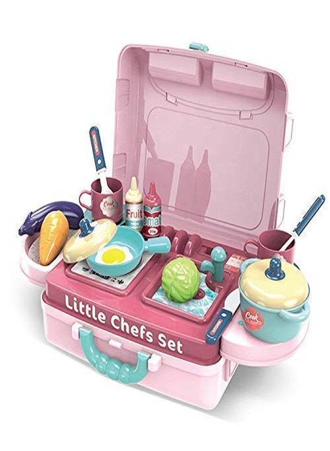 VBE® 3 in 1 Portable Cooking Set Kitchen Play Set Pretend Play Set Accessories Realistic Food Toys for Kids Boys and Girls - Image 2